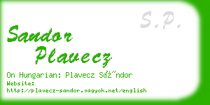 sandor plavecz business card